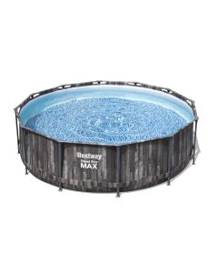
Steel Pro MAX™ 366x100 cm Round Solo Pool, steel frame and liner, grey wood print
