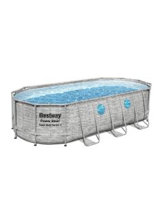 Power Steel™ Swim Vista™ 549x274x122 cm Oval Solo Pool, steel frame and liner, stone design